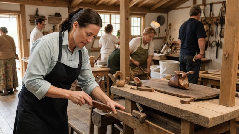 tradisjonelle håndverk, Viken, Norge, Akershus, Buskerud, Østfold, treskjæring, tekstiler, keramikk, glassblåsing