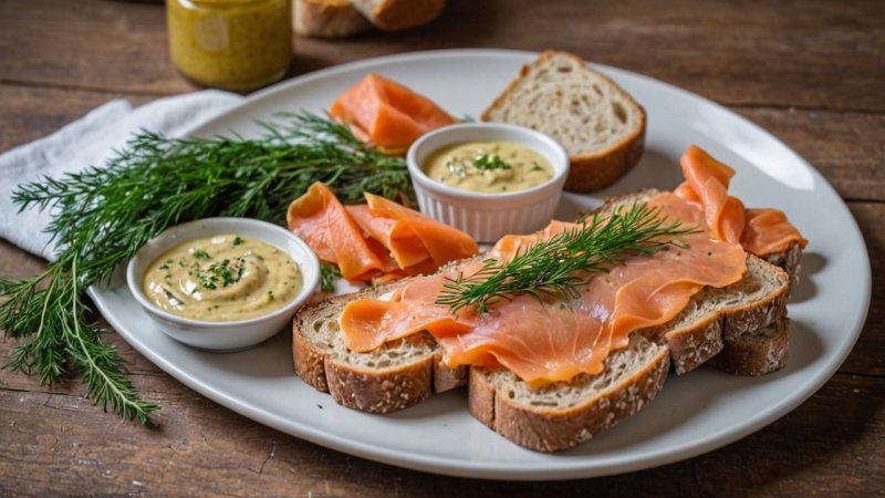 Gravlaks, tradisjonell norsk mat, laks, dill, fiskerett, nordisk kjøkken