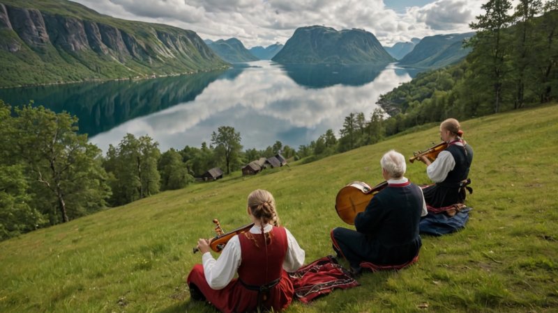norsk folkemusikk, kunstneriske uttrykk, tradisjonelle instrumenter, folkemusikkfestivaler, musikkanalyse