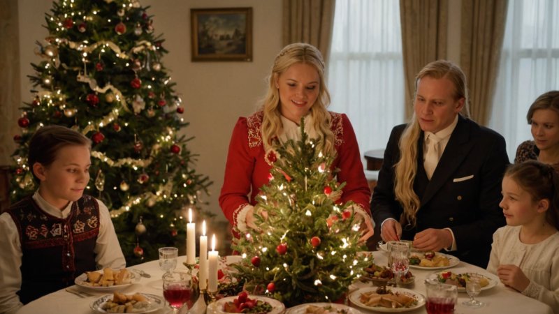 norske myter, julefeiring, folklor, tradisjoner, Yule, julenissen, lokale skikker, julemarked, kulturelle festivaler, julemat