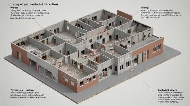bygningers livssyklus, planlegging, konstruksjon, vedlikehold, riving, bærekraft, arkitektur