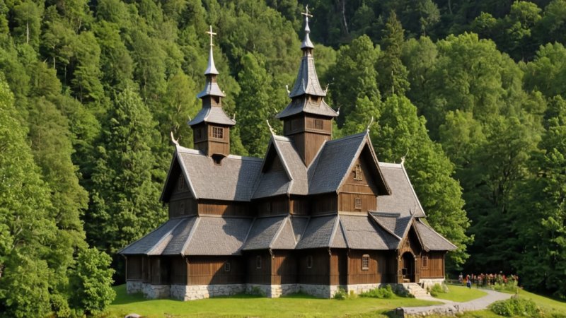 norsk folklore, arkitektur, stavkirker, kulturarv, tradisjonelt håndverk, festivaler, moderne arkitektur