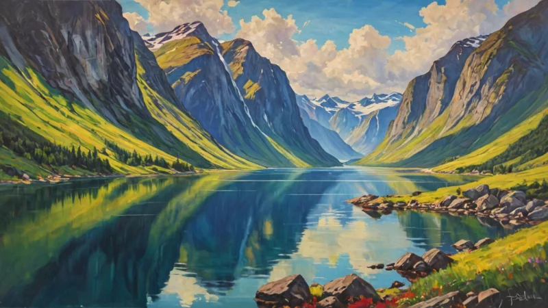 norsk kunst, visuelle uttrykk, kulturell arv, moderne kunst, landskapsmaleri