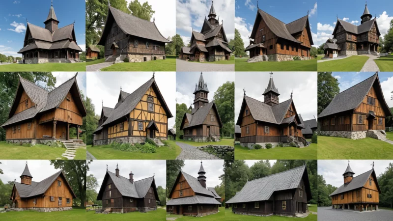 norsk arkitektur, middelaldersk arkitektur, stavkirker, renessansearkitektur, moderne arkitektur, kulturarv, historiske bygninger