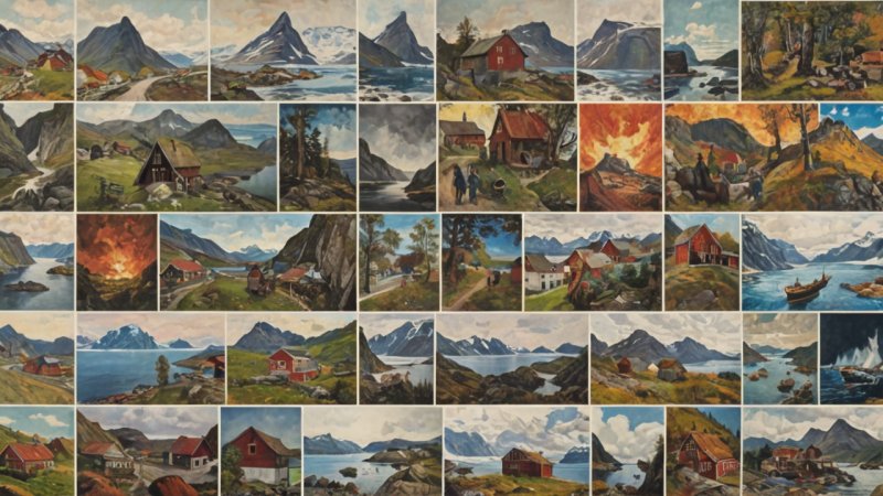 norske malerier, kunst, 1900-tallet, Edvard Munch, Gustav Vigeland, Nikolai Astrup, Lars Jorde, Hans H. Munthe, kunsthistorie