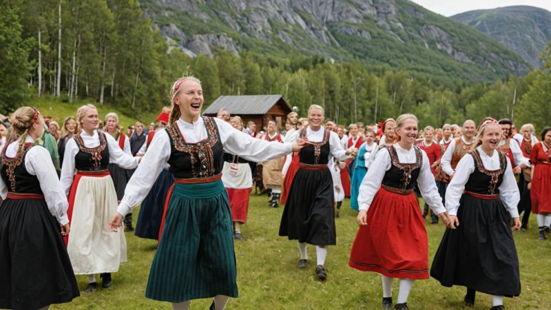 norsk folklore, tradisjonelle fester, samfunnsforhold, kulturell identitet, folkeeventyr, feiringer