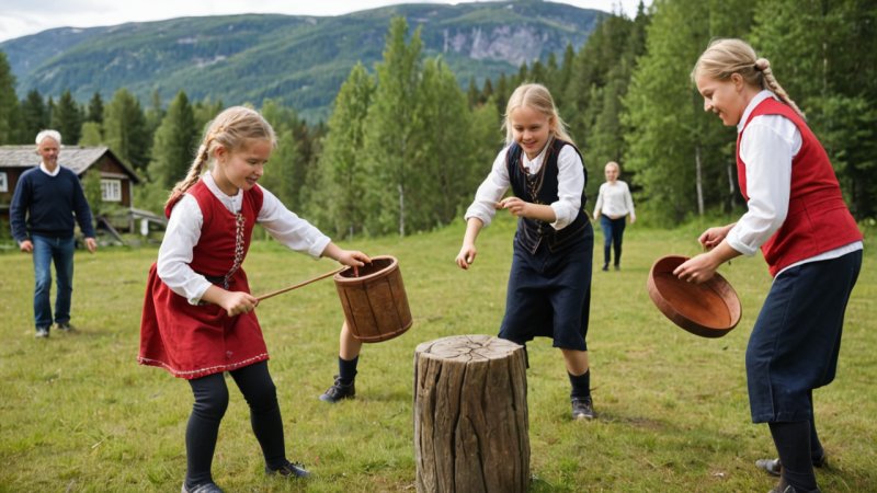 norske tradisjonelle spill, folklore, kulturarv, fellesskaps spill, utendørs aktiviteter