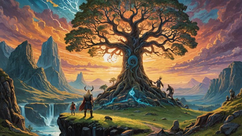 norrøn mytologi, norrøne guder, Odin, Tor, Frøya, Ragnarok, Yggdrasil, folklore, gamle tradisjoner