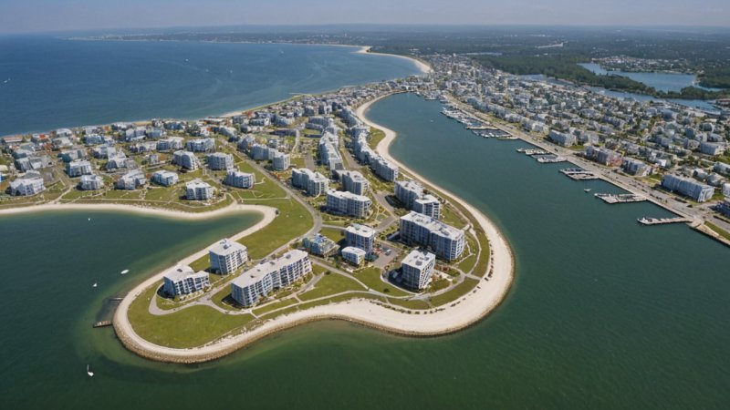 kystlinjeutvikling, arkitektur, byplanlegging, bærekraft, klimaendringer