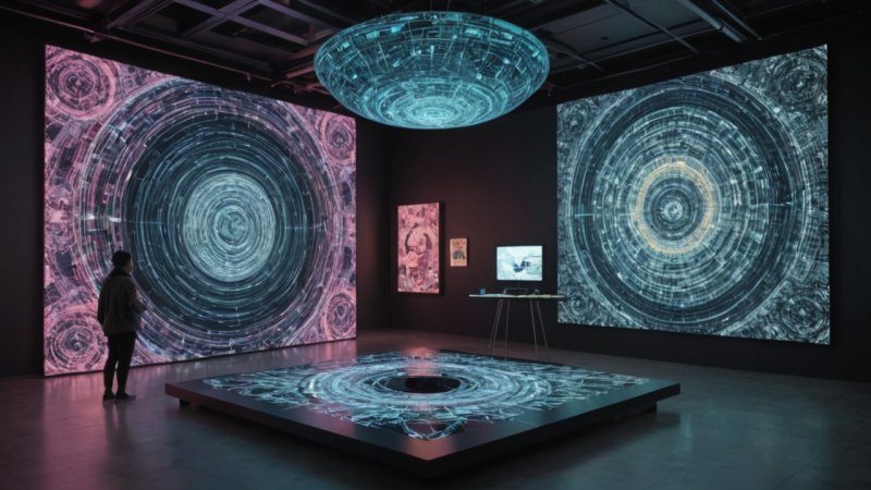 kunst, teknologi, digital kunst, interaktive installasjoner, AI i kunst, moderne kunst, kulturelle implikasjoner, kunstnerisk utforskning